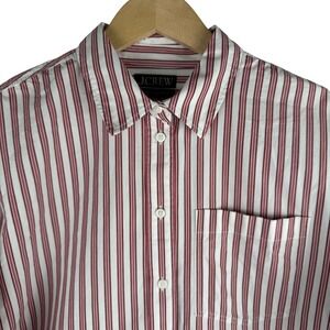 J.Crew Etienne Oversized Fit Striped Button Down Shirt Women M Cotton Poplin